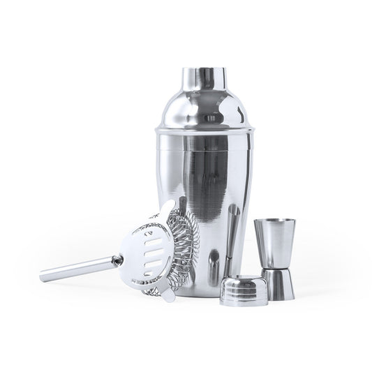 Set cóctel de 3 accesorios, fabricado en acero inox de acabado cromado.