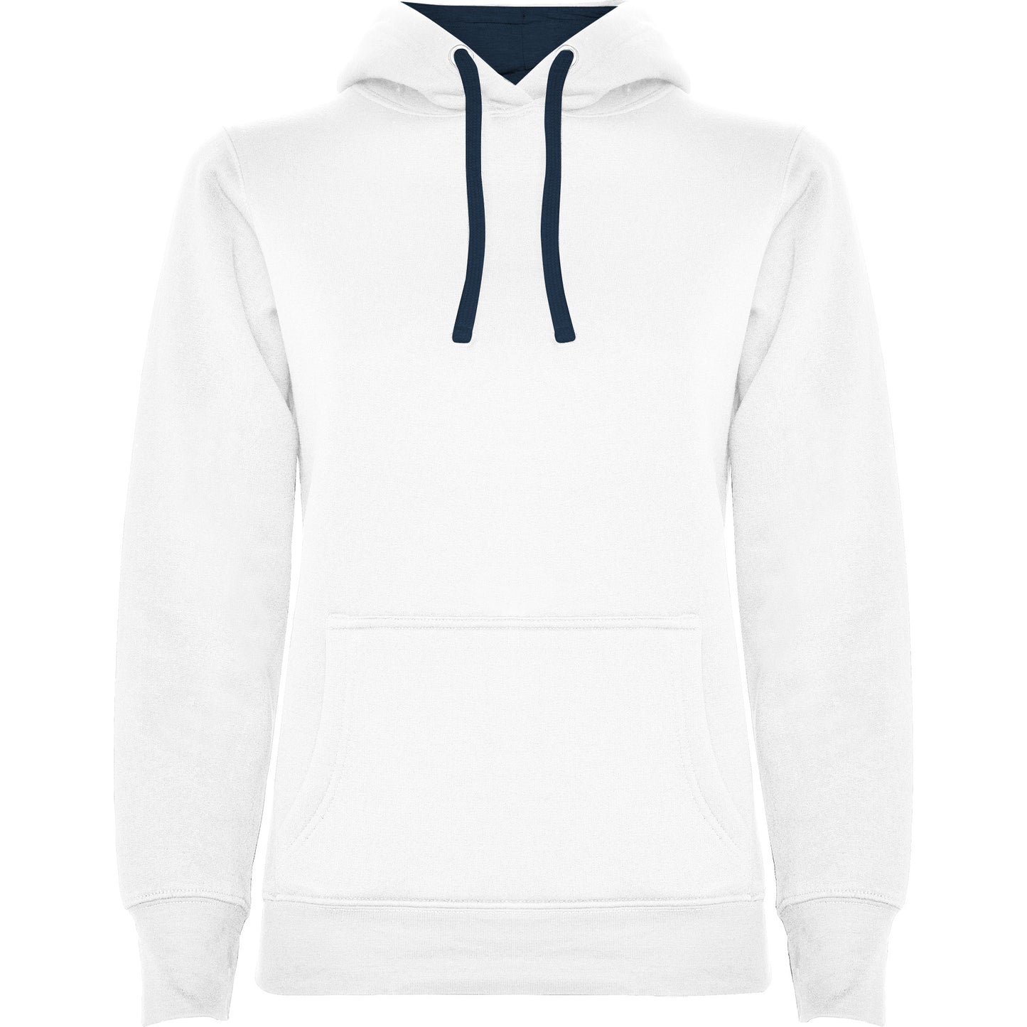 1068 Sudadera entallada con capucha bicolor y bolsillo.