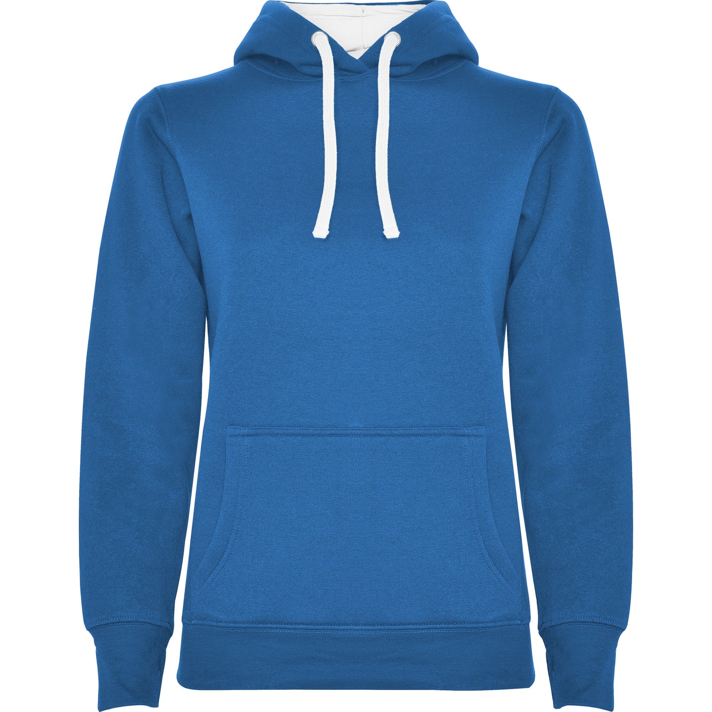 1068 Sudadera entallada con capucha bicolor y bolsillo.