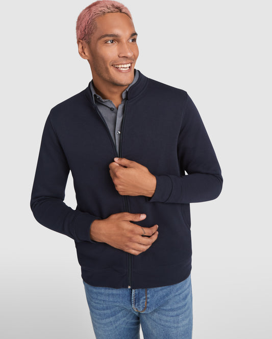 1103 Sudadera de felpa perchada de manga larga con cuello Mao.
