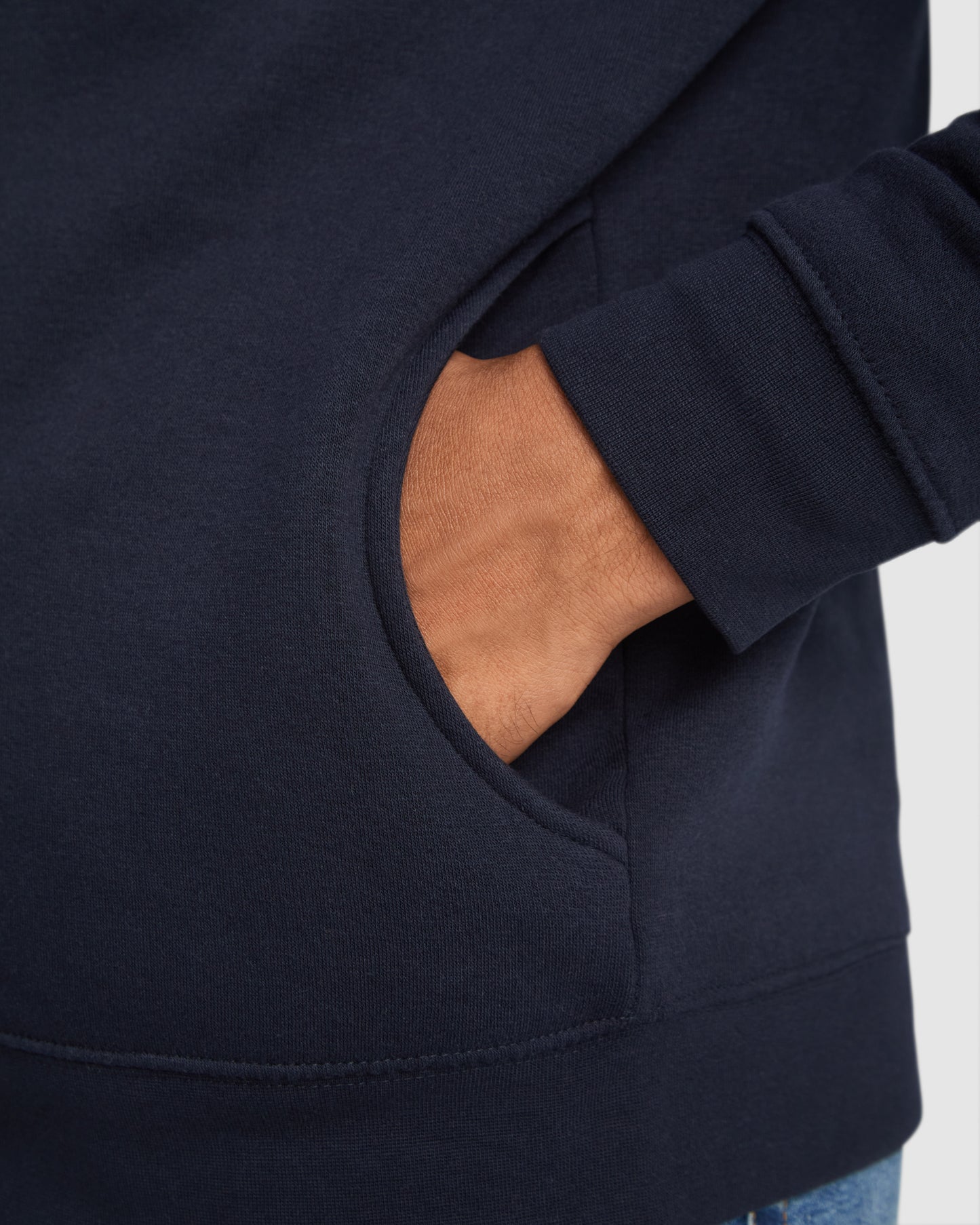 1103 Sudadera de felpa perchada de manga larga con cuello Mao.