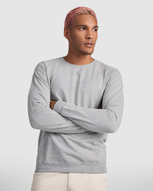 1104 Sudadera de algodón de manga entallada estilo ranglán