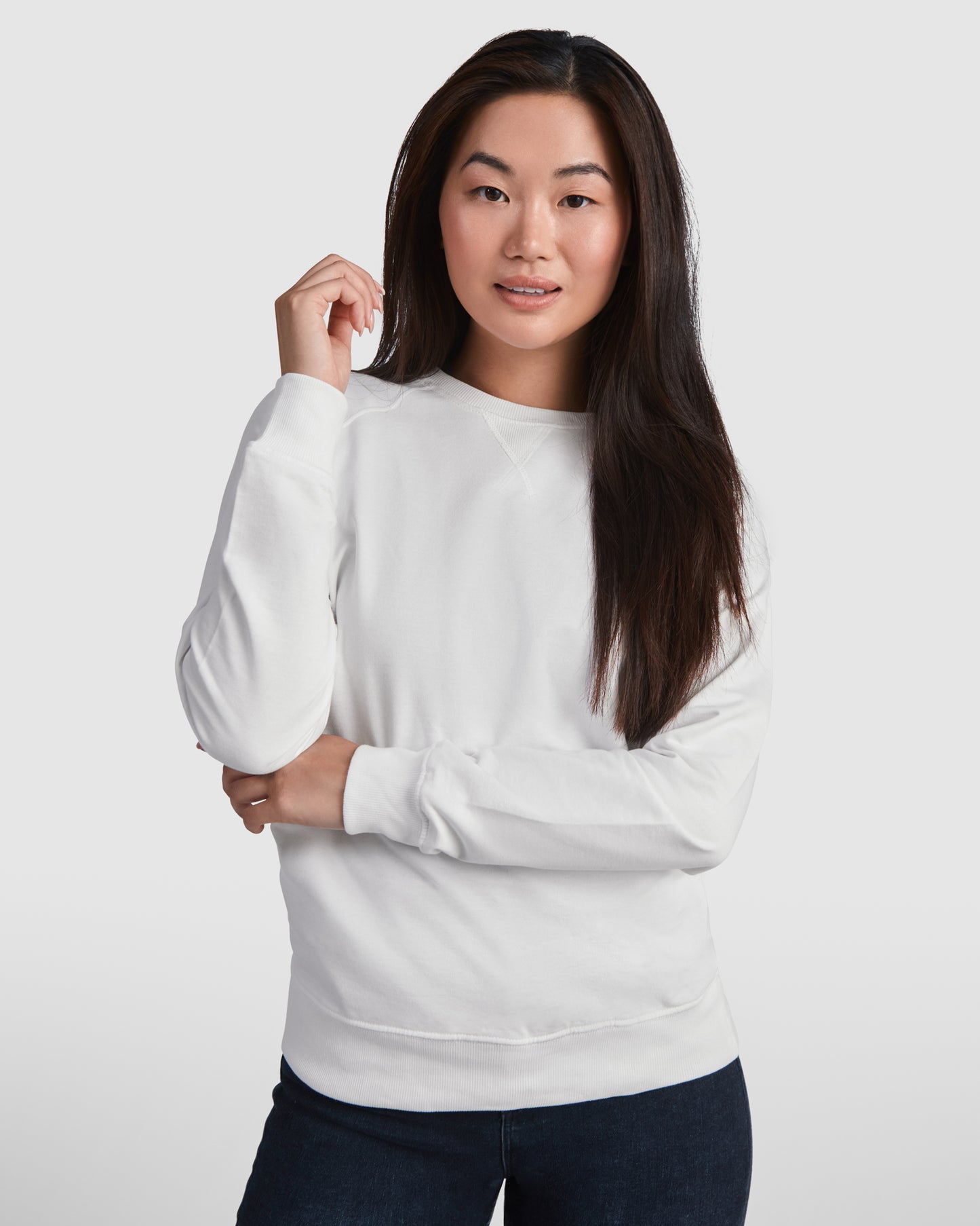 1111 Sudadera entallada de manga larga estilo ranglán
