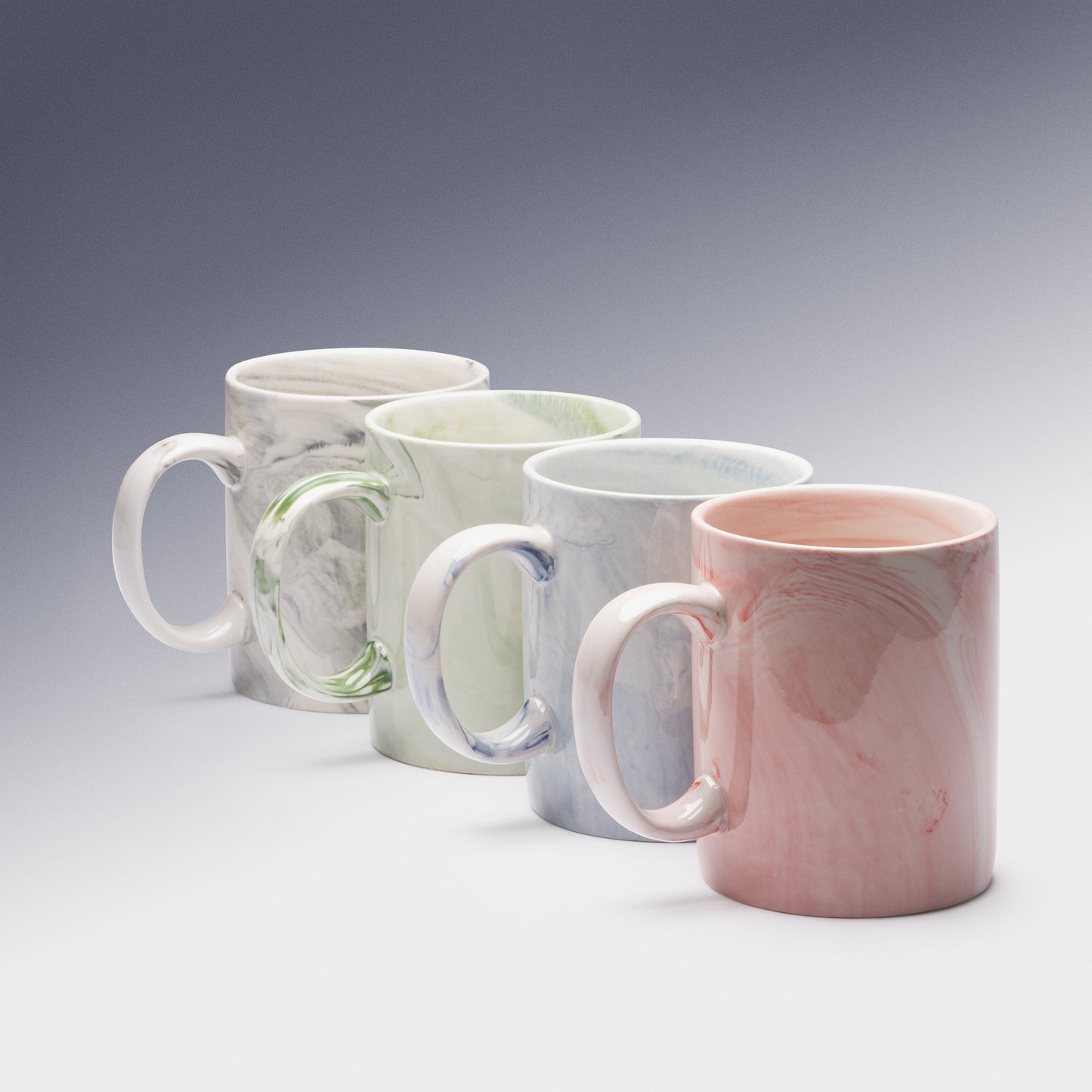 Taza de cerámica con acabado efecto mármol. Con una capacidad de 350 ml