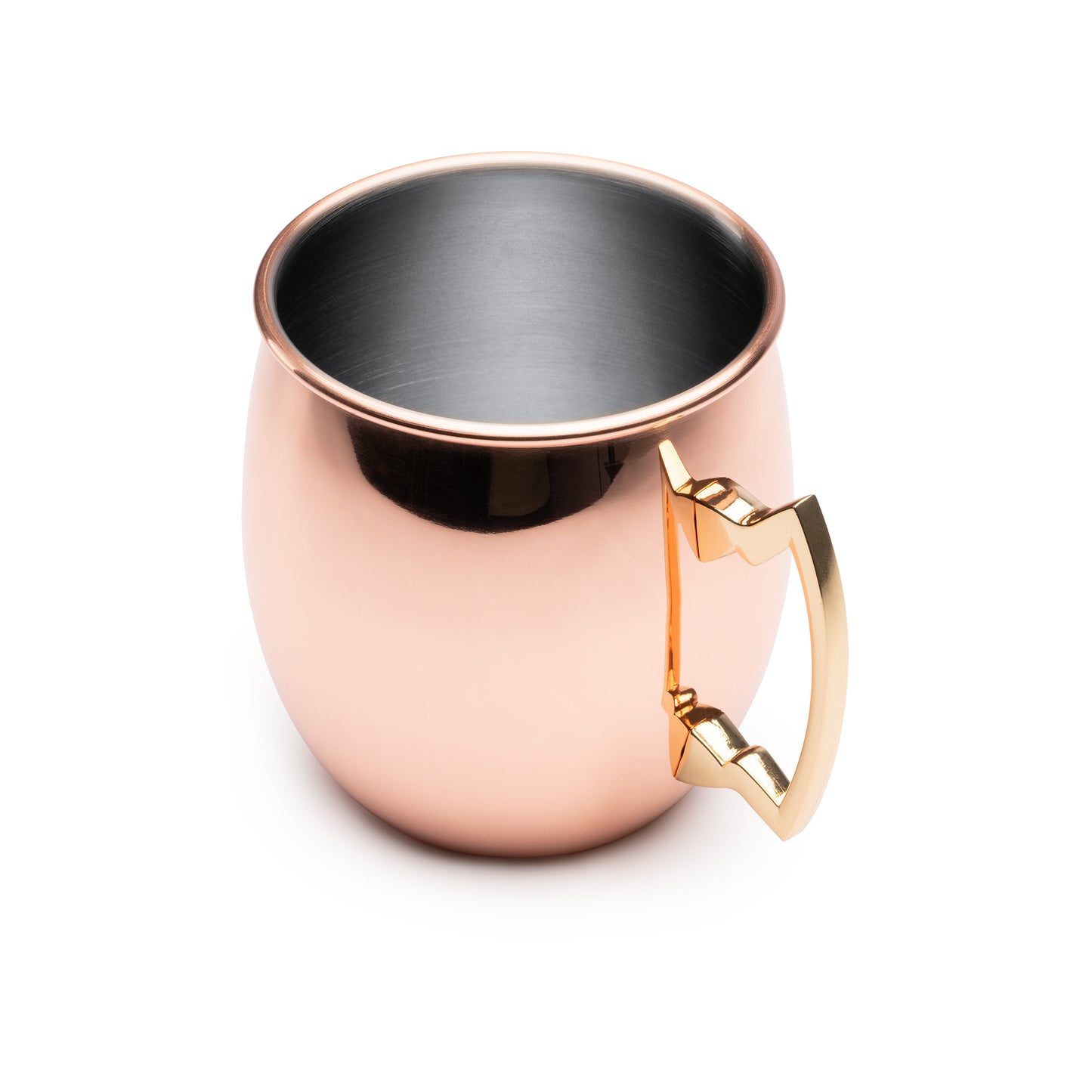 Taza de acero inoxidable con recubrimiento de cobre exterior. Capacidad de 500ml.