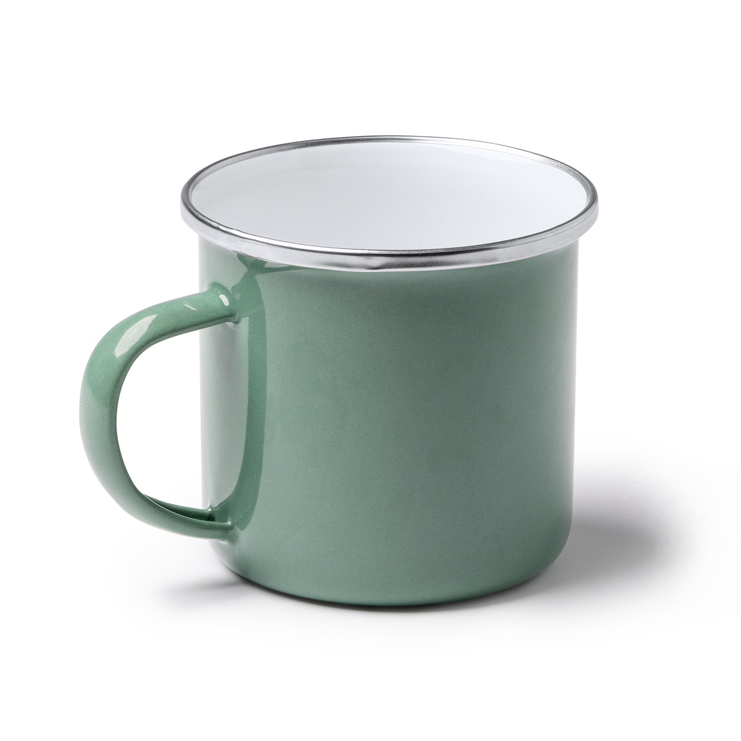 Taza metálica esmaltada con estilo retro. Capacidad de 380 ml