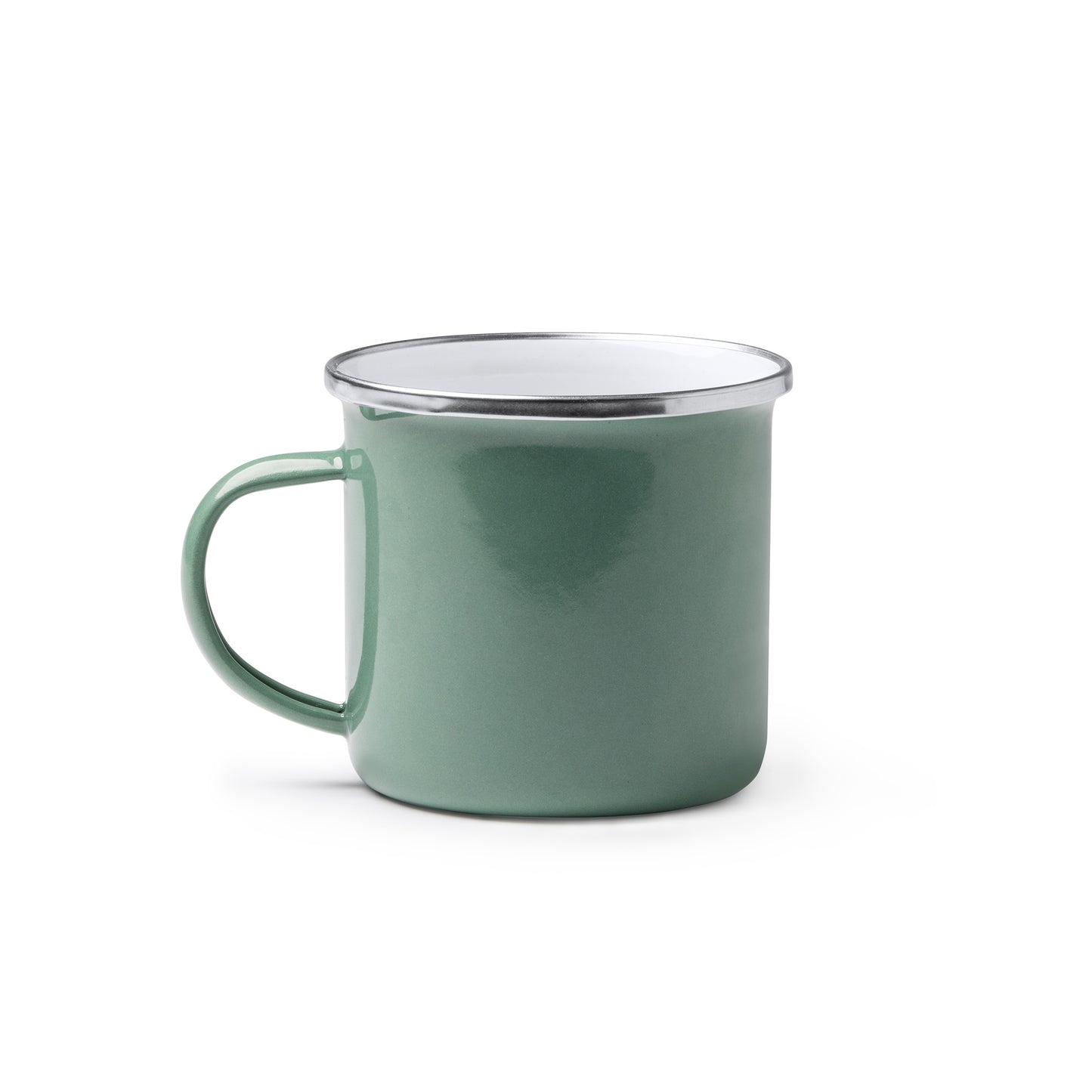 Taza metálica esmaltada con estilo retro. Capacidad de 380 ml