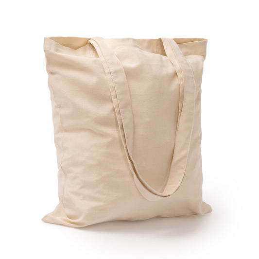 Bolsa de la compra realizada en poliéster reciclado RPET con tacto algodón 120 g/m². Asas largas de 70 cm.