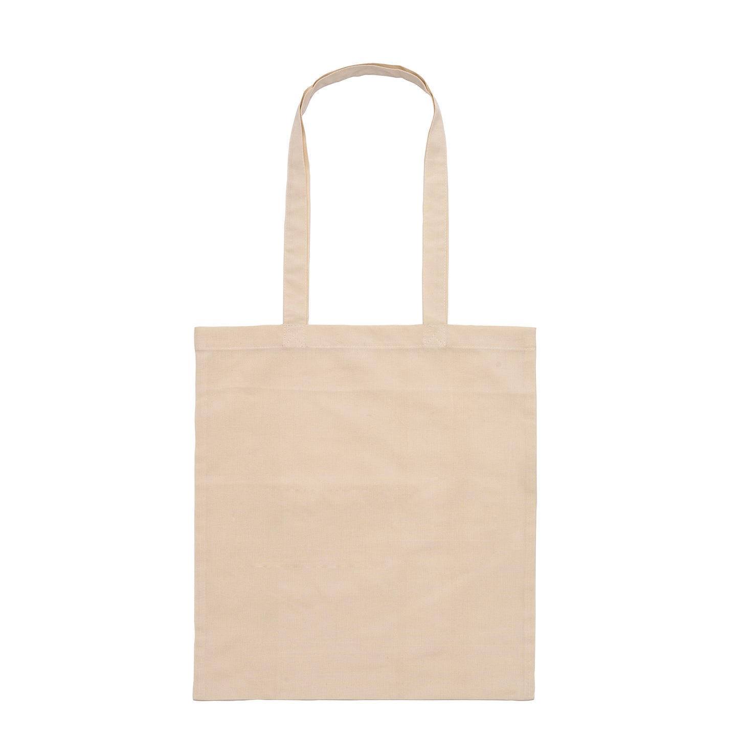 Bolsa de la compra realizada en poliéster reciclado RPET con tacto algodón 120 g/m². Asas largas de 70 cm.