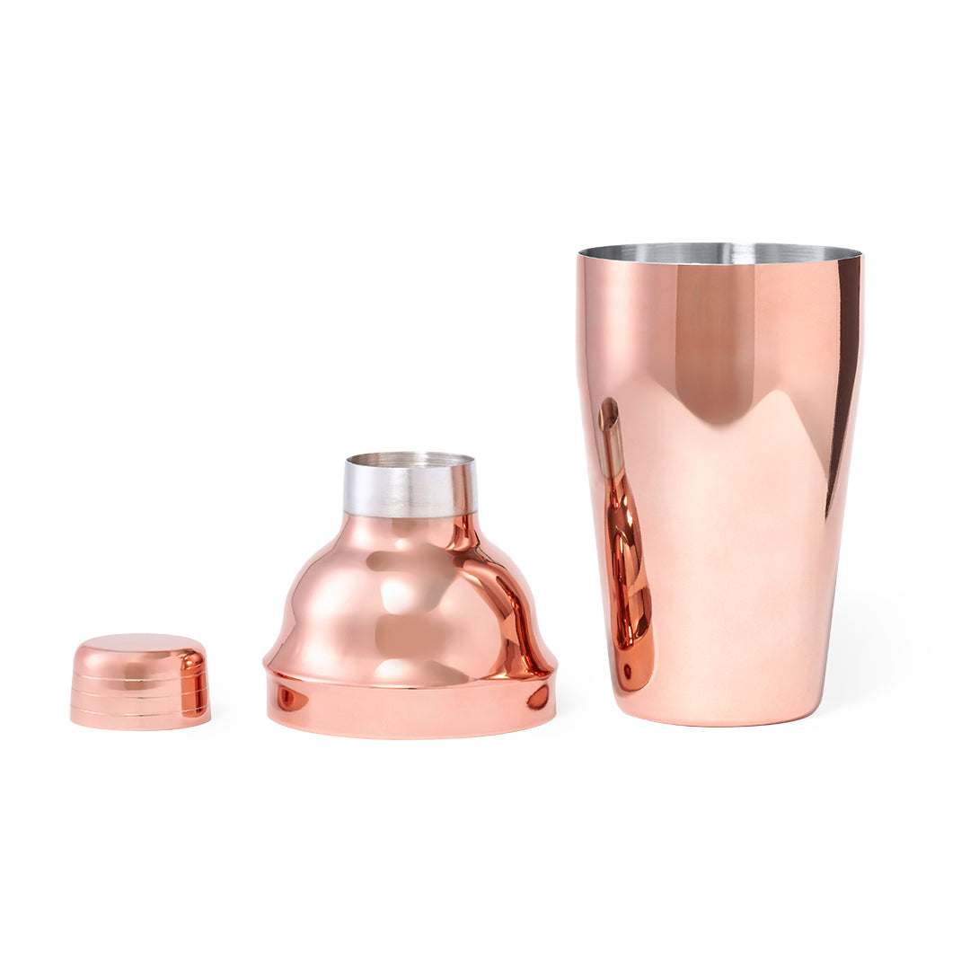Cocktelera de 550 ml de capacidad en acero inox y recubrimiento exterior de cobre galvanizado