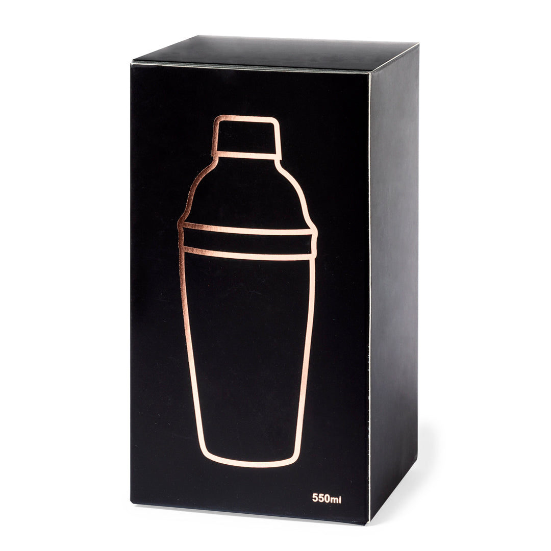 Cocktelera de 550 ml de capacidad en acero inox y recubrimiento exterior de cobre galvanizado
