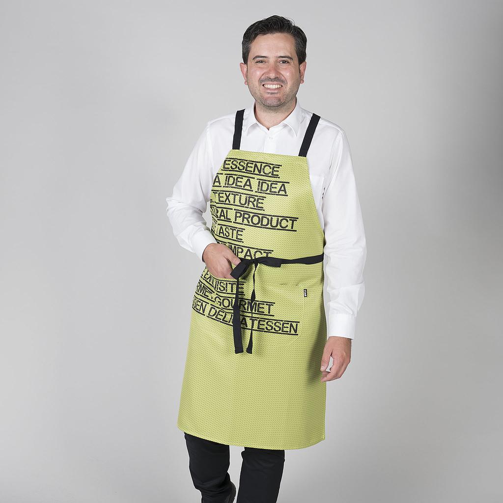 DELANTAL CON PETO GOURMET ESTAMPADO 92X75 CM