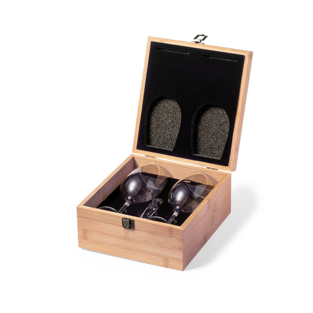 Set de vinos de elegante diseño circular acabado en polipiel (copia)