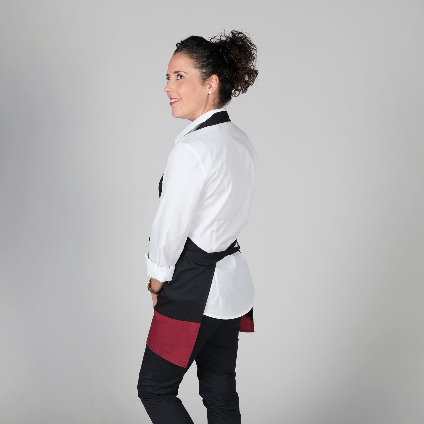 DELANTAL BISTRO COMBINADO 80X65 CM