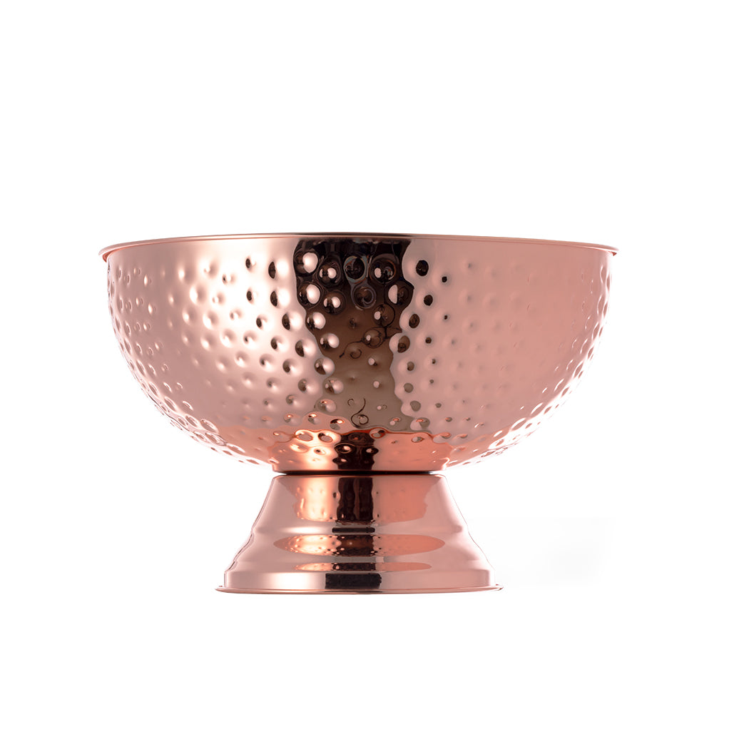 Elegante champanera fabricada en acero inoxidable con recubrimiento de cobre galvanizado