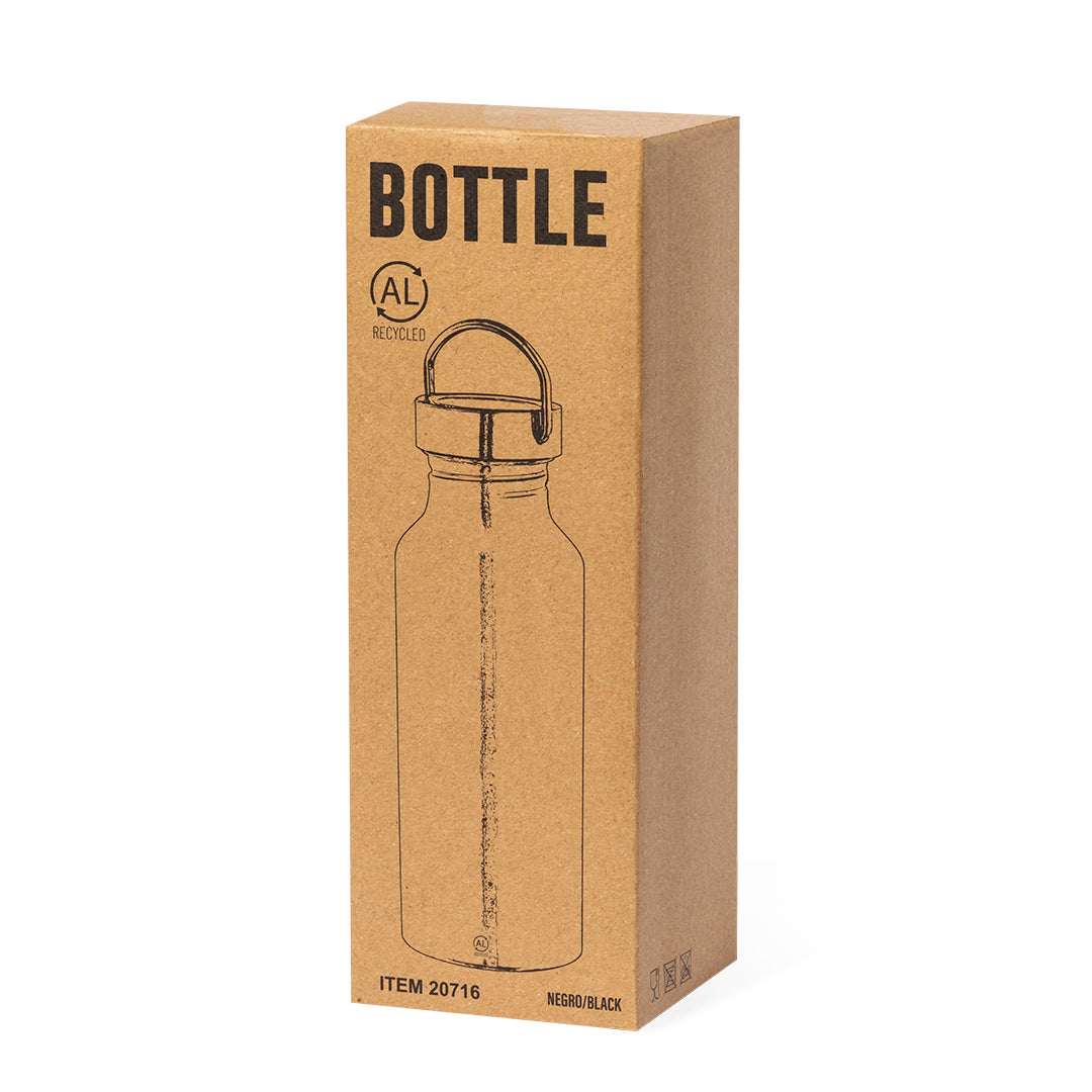 Bidón de 650 ml de capacidad, fabricado en Aluminio Reciclado de acabado brillo.