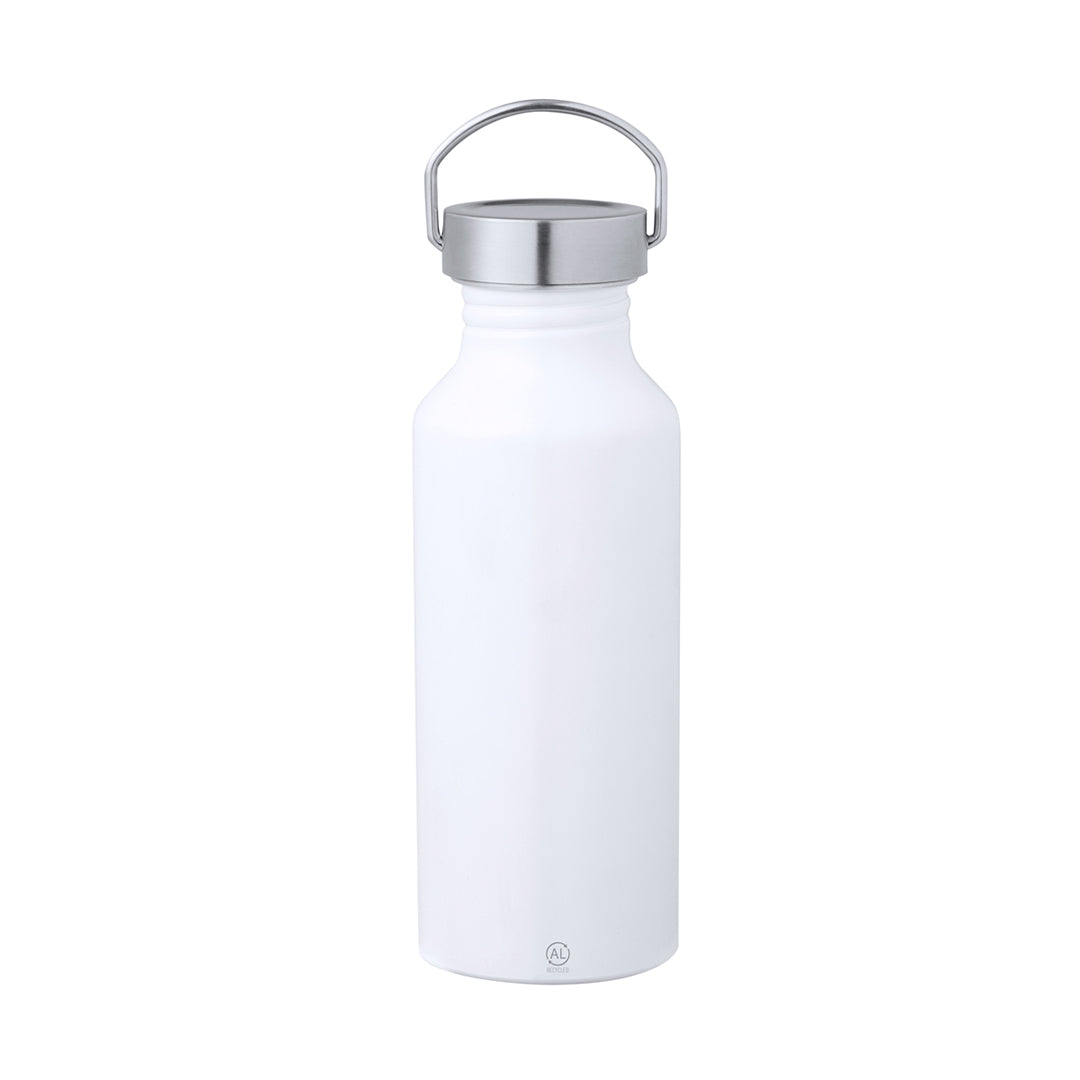 Bidón de 650 ml de capacidad, fabricado en Aluminio Reciclado de acabado brillo.