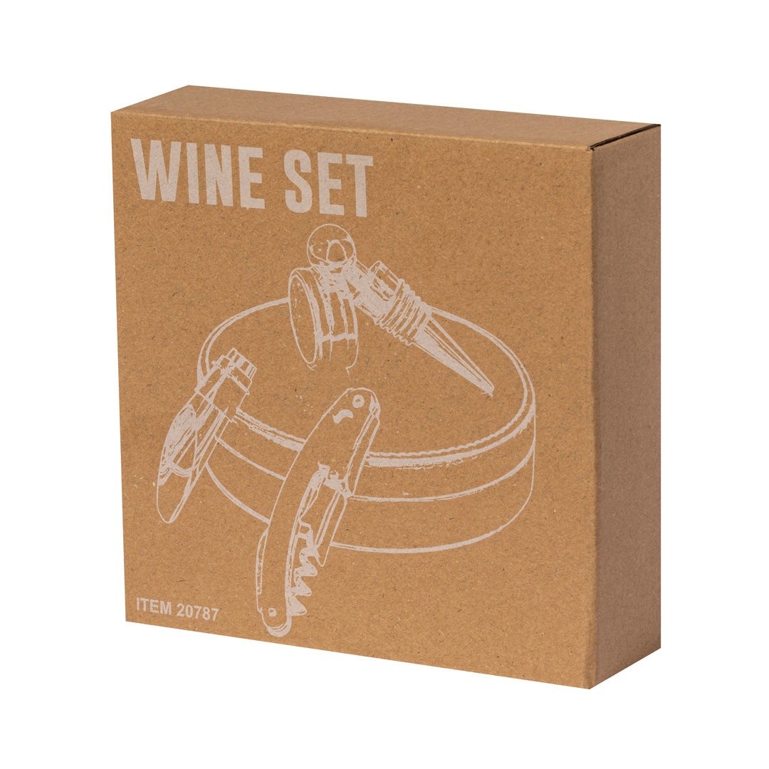 Set de vinos de elegante diseño circular acabado en polipiel
