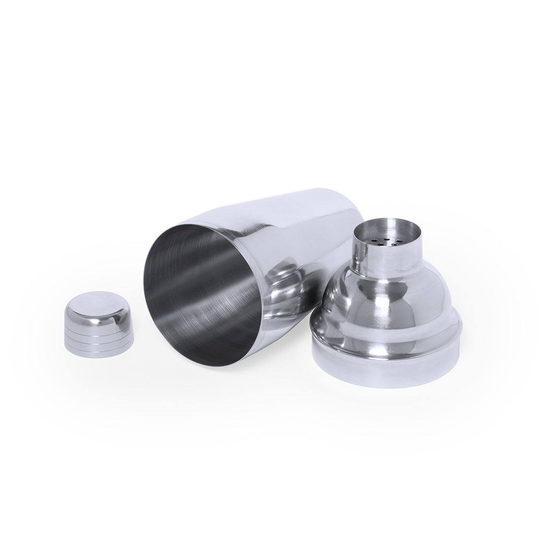 Elegante set de coctel. Conjunto de coctelera en acero inox de 550 ml