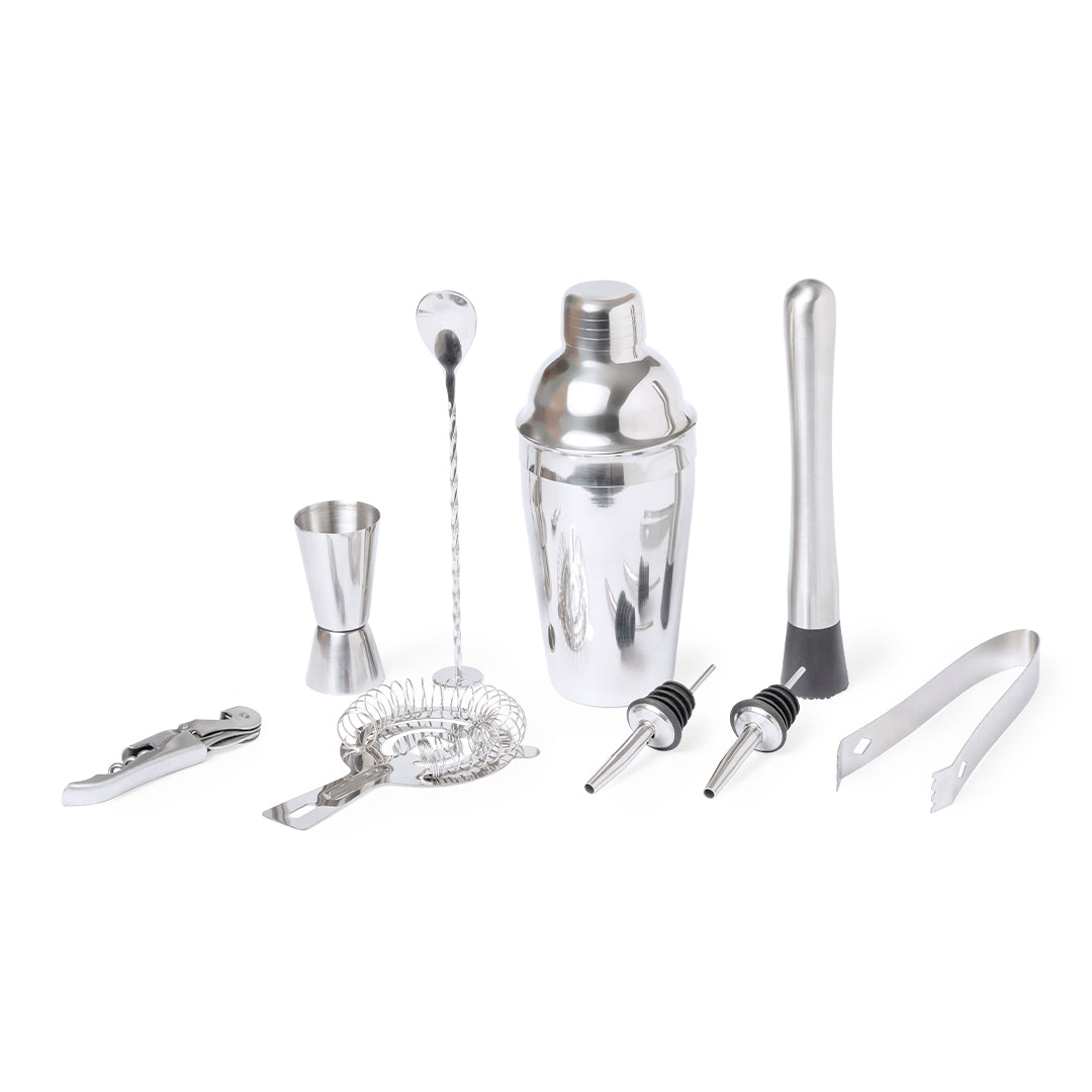 Elegante set de cóctel en acero inox.
