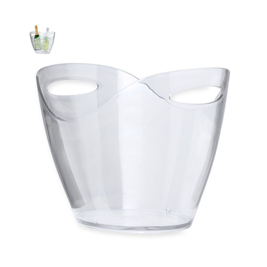 Elegante cubitera transparente de 8 l de capacidad fabricada en resistente PS