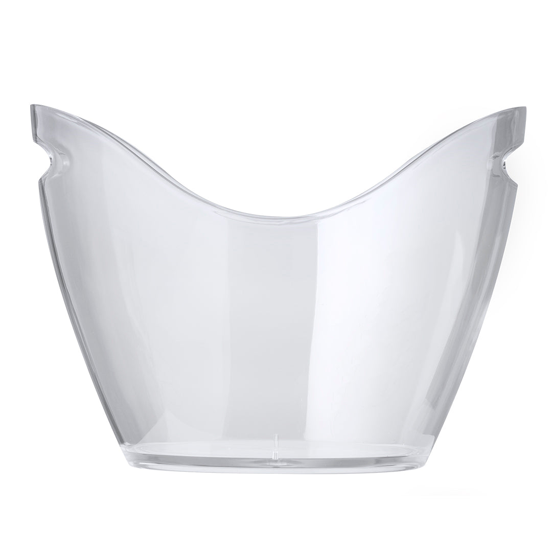 Elegante cubitera transparente de 8 l de capacidad fabricada en resistente PS