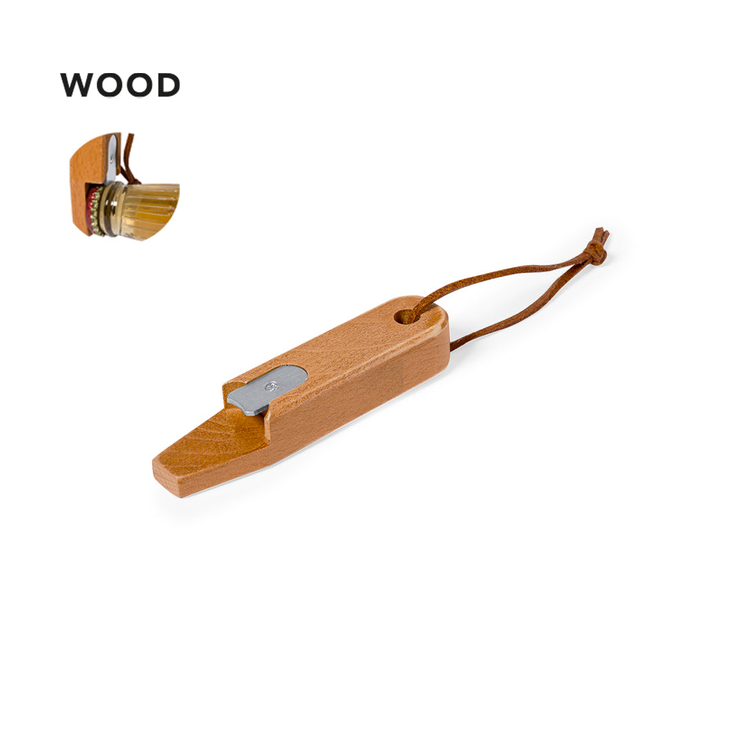 Original abridor de botellas en madera