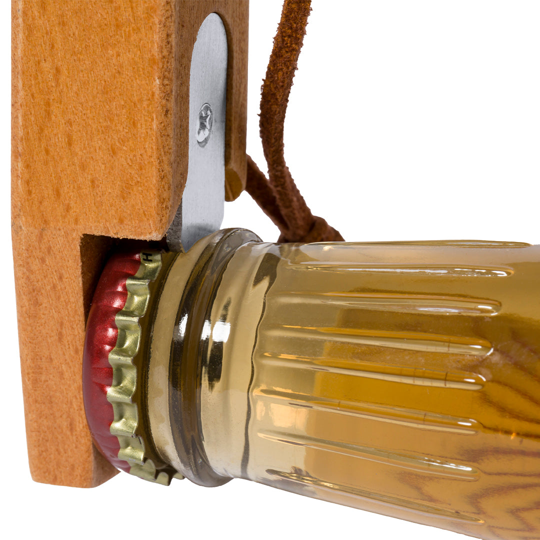 Original abridor de botellas en madera