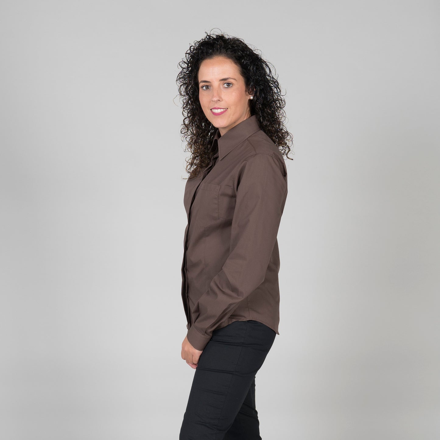 BLUSA MUJER BOTON OCULTO M/L