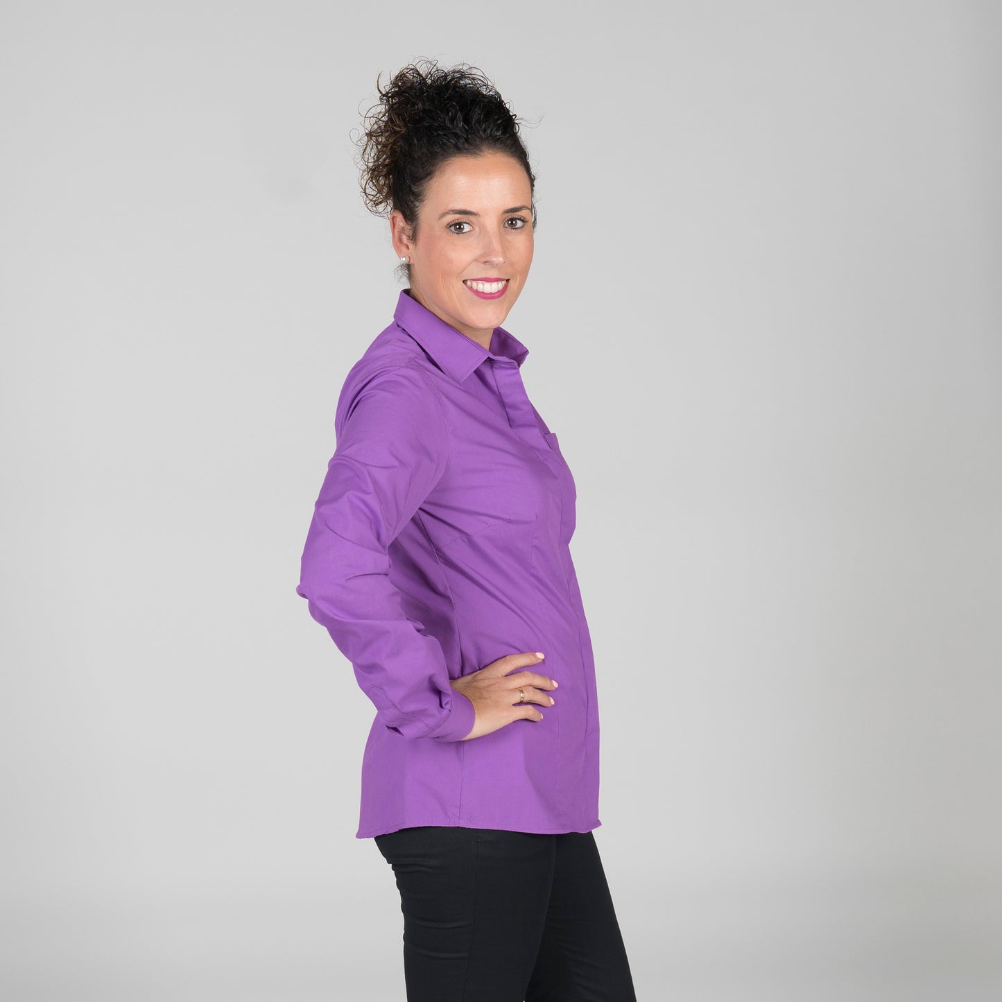 BLUSA MUJER BOTON OCULTO M/L