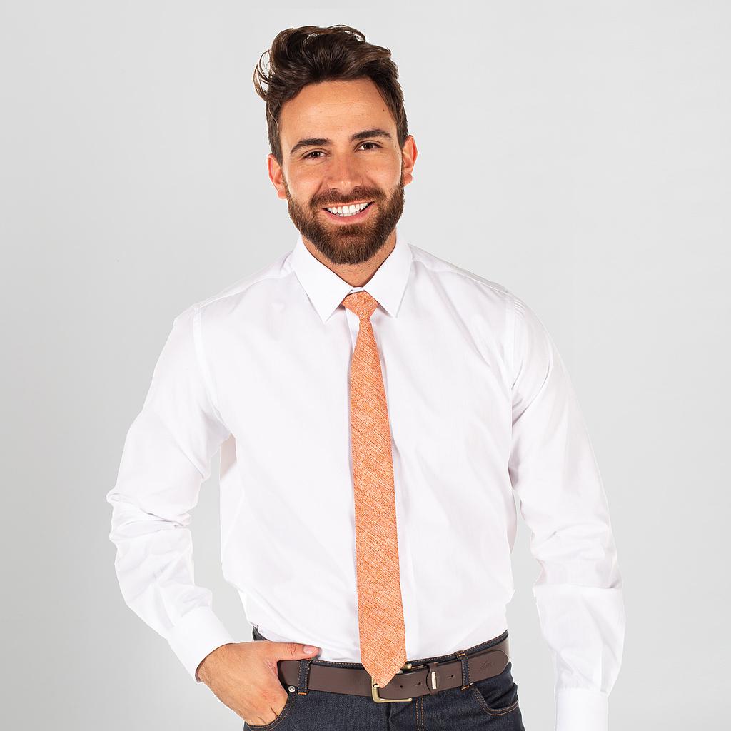 CORBATA CON NUDO DE PALA ESTRECHA