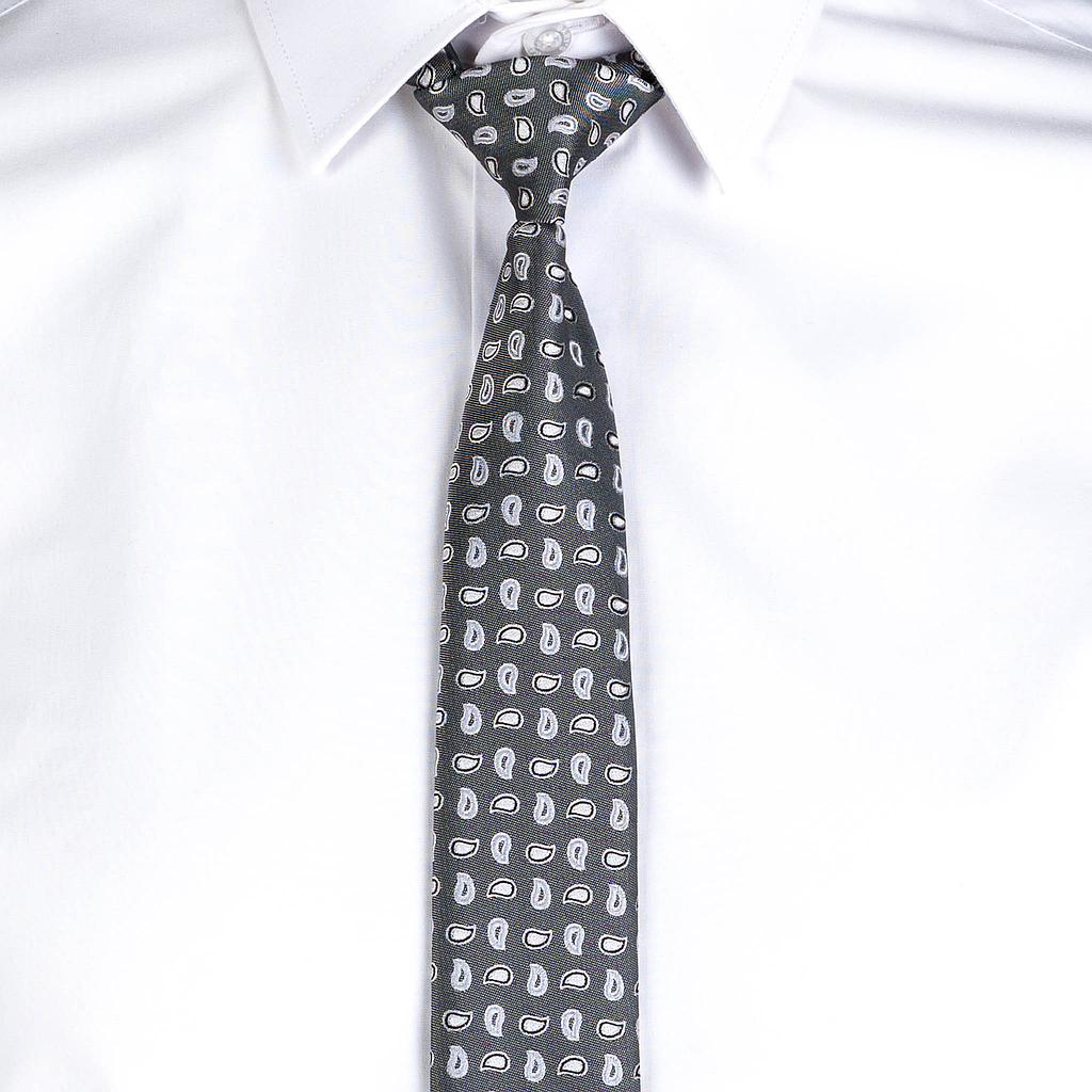 CORBATA CON NUDO DE PALA ESTRECHA JACQUARD
