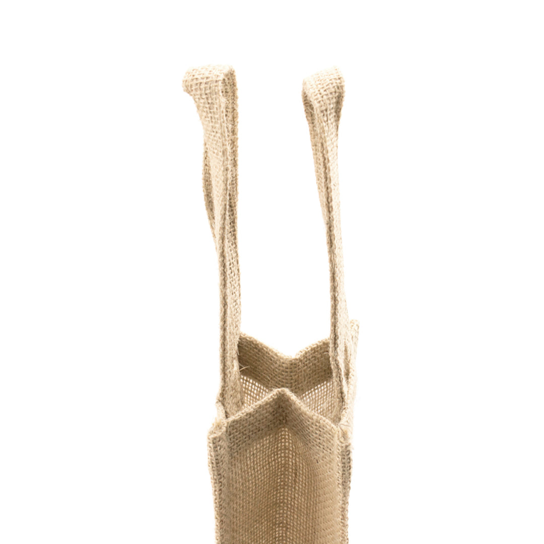 Resistente bolsa de yute laminado para botella de vino de 75cl