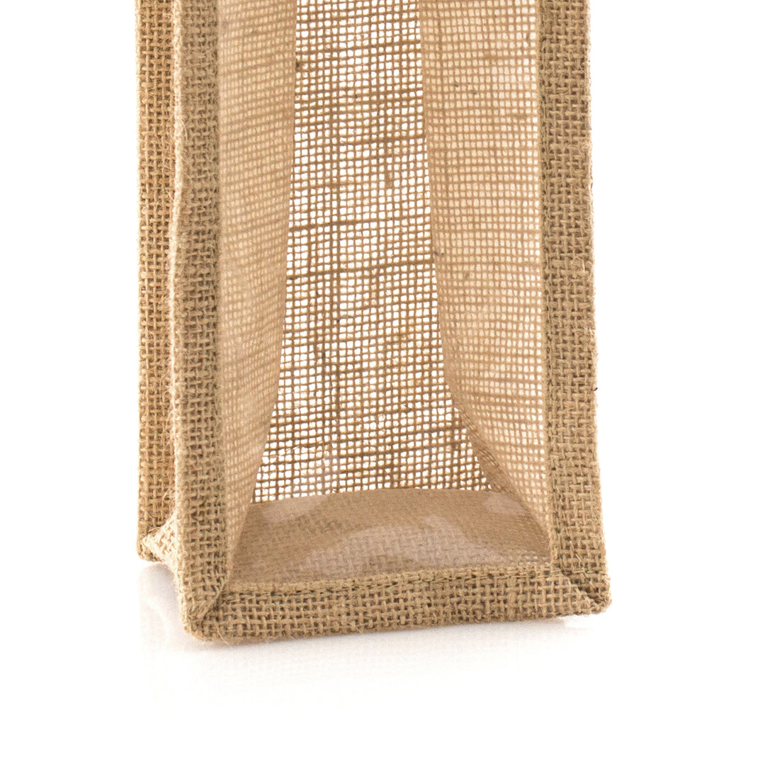 Resistente bolsa de yute laminado para botella de vino de 75cl