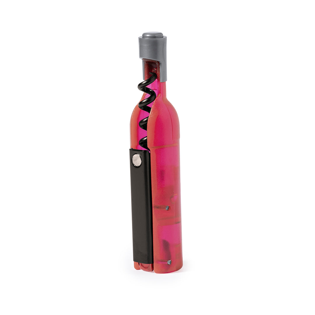 Divertido sacacorchos magnético con forma de botella de vino.