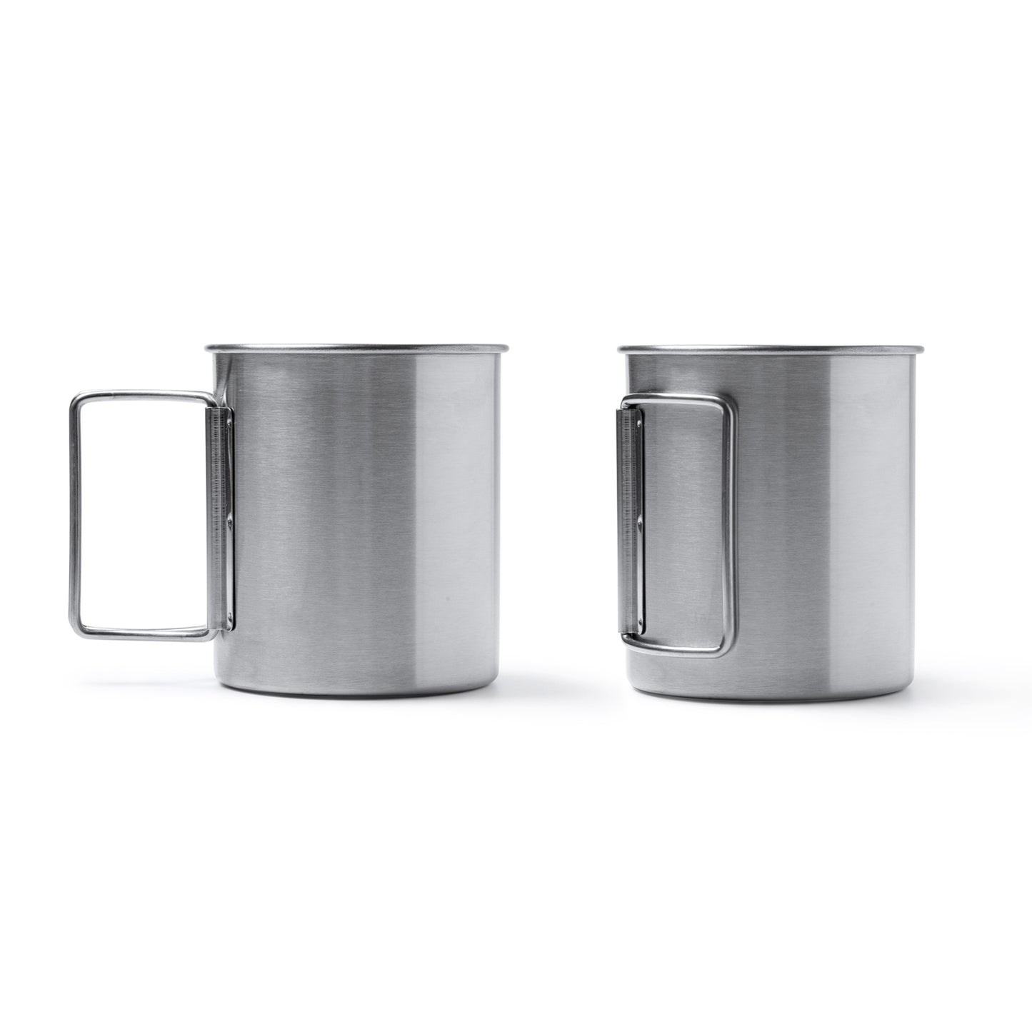 Taza de acero inoxidable 304 con asas plegables. Capacidad 450 ml