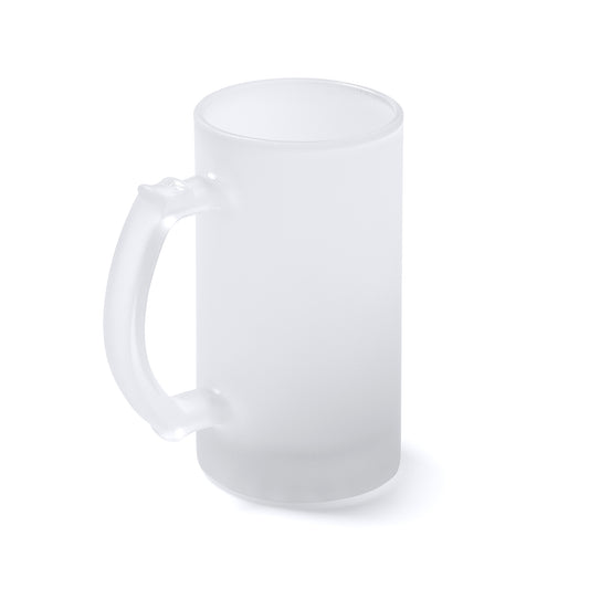 Jarra de cristal borosilicato efecto hielo especial para personalizarla con la técnica de sublimación. Capacidad de 500 ml.