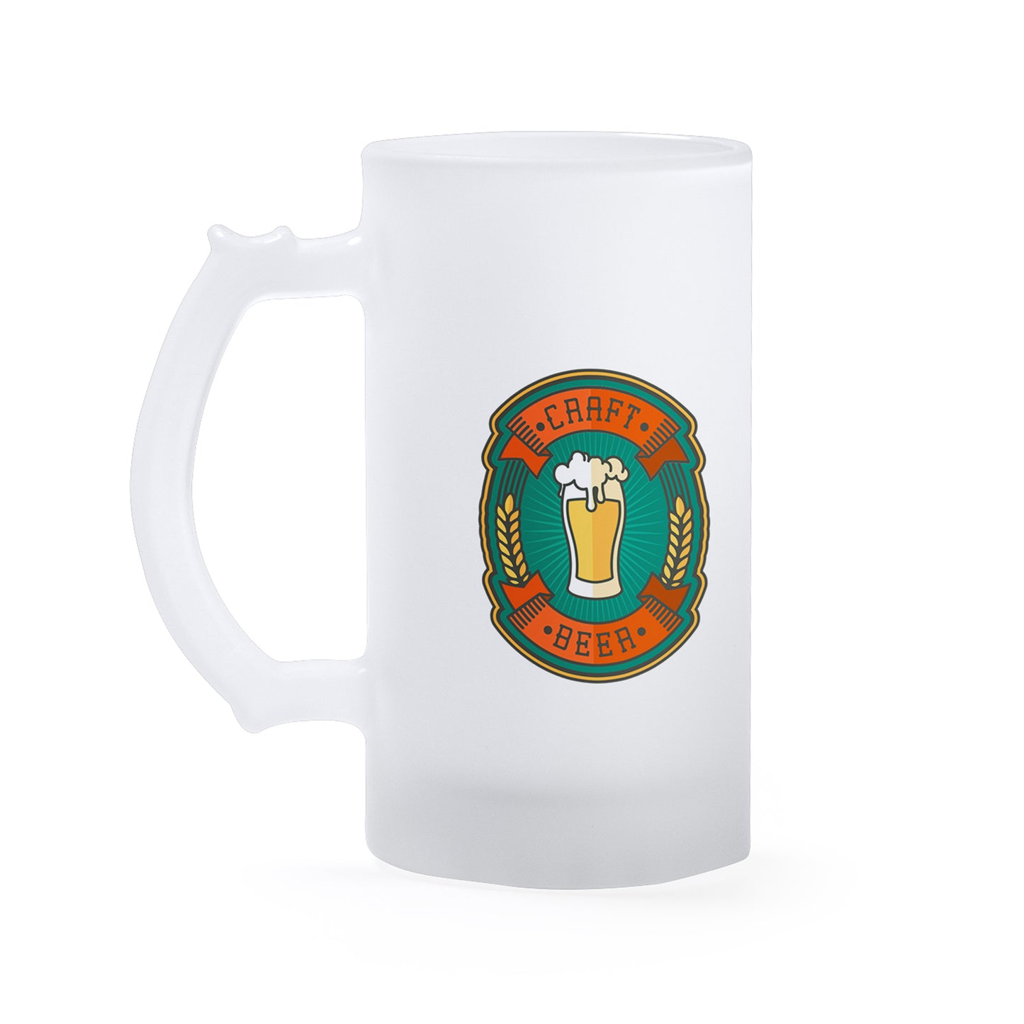 Jarra de cristal borosilicato efecto hielo especial para personalizarla con la técnica de sublimación. Capacidad de 500 ml.