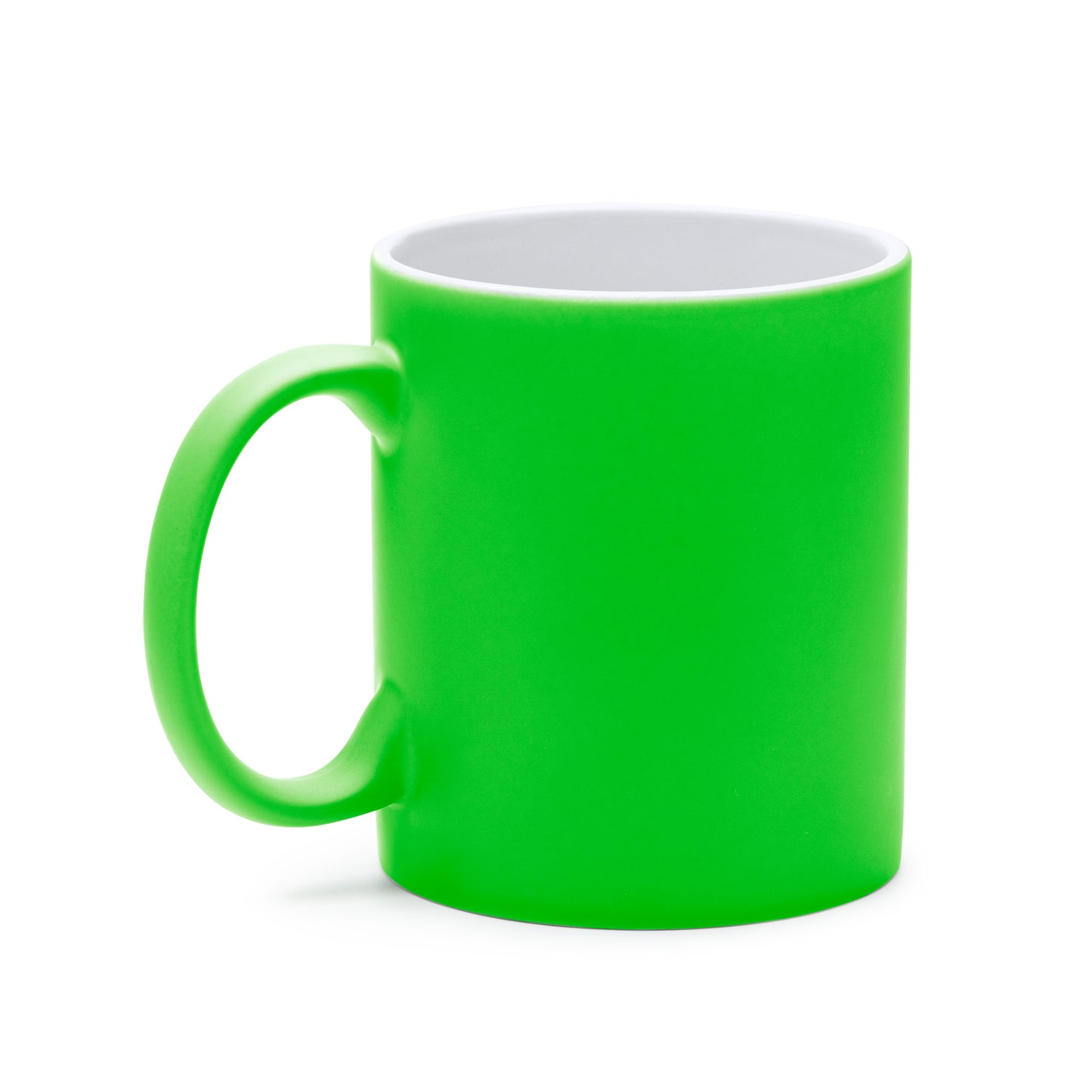 Taza promocional de cerámica ideal para marcaje láser con interior en blanco. Capacidad 350 ml.