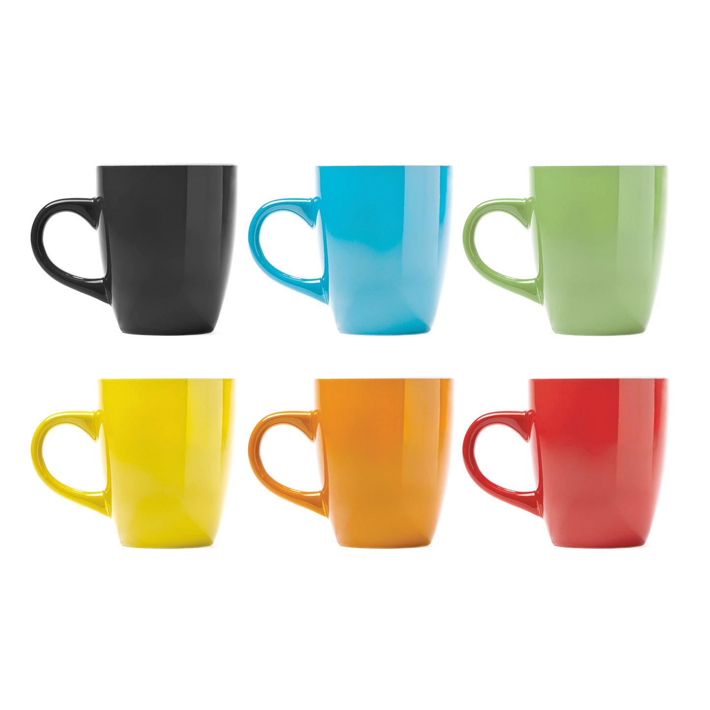 Taza de cerámica con esmalte a color. Capacidad de 300 ml