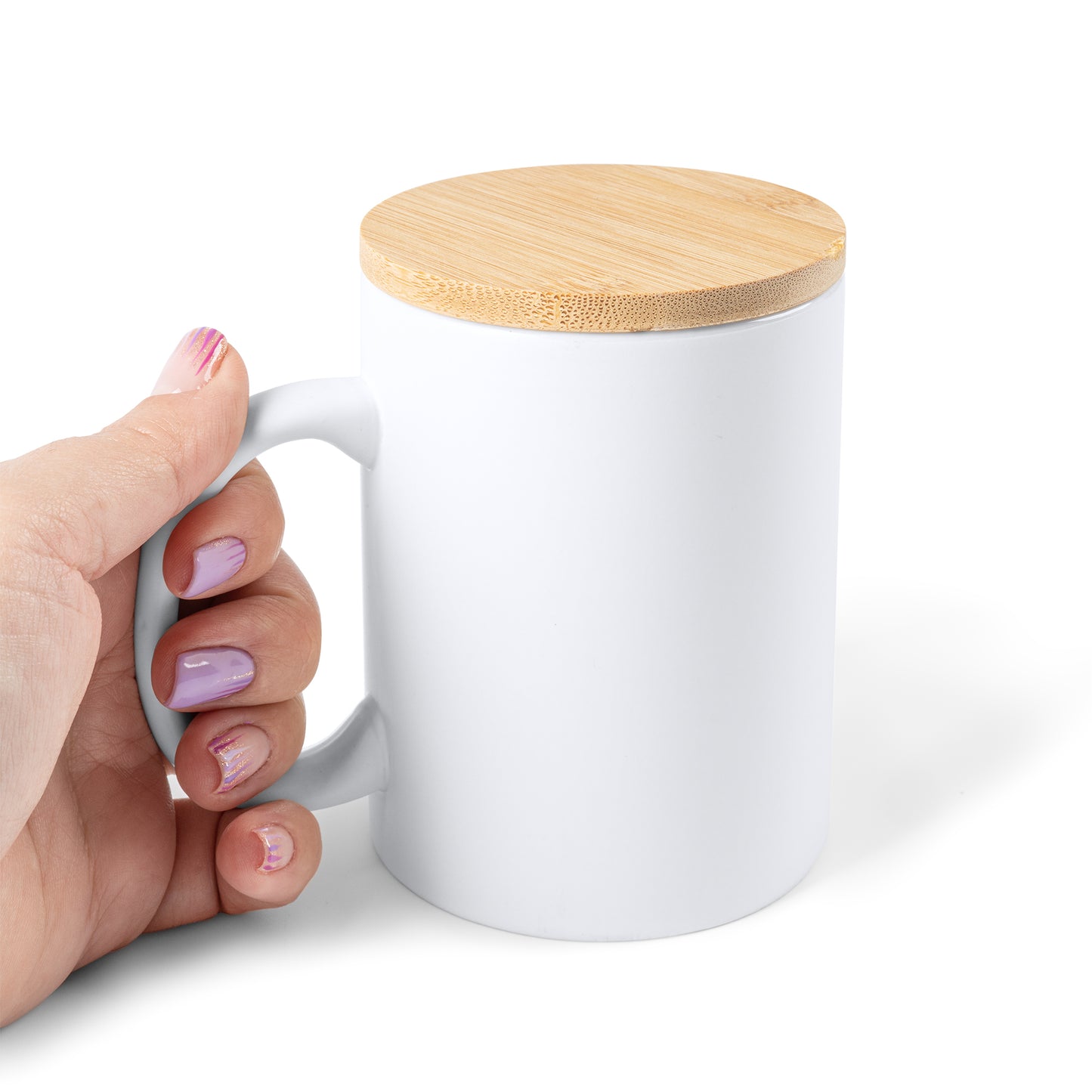 Taza de cerámica línea eco, con capacidad de 370 ml.