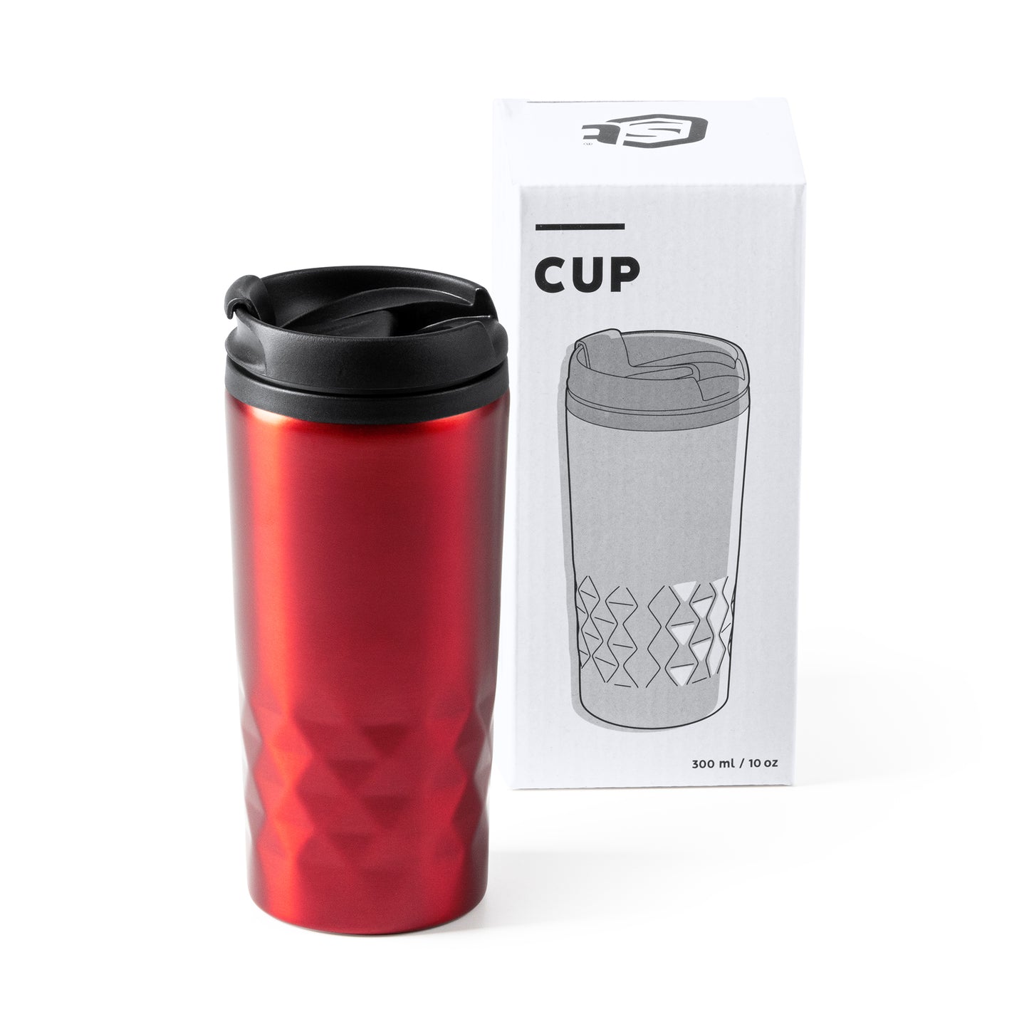 Vaso de acero inoxidable de 310 ml con tapa PP