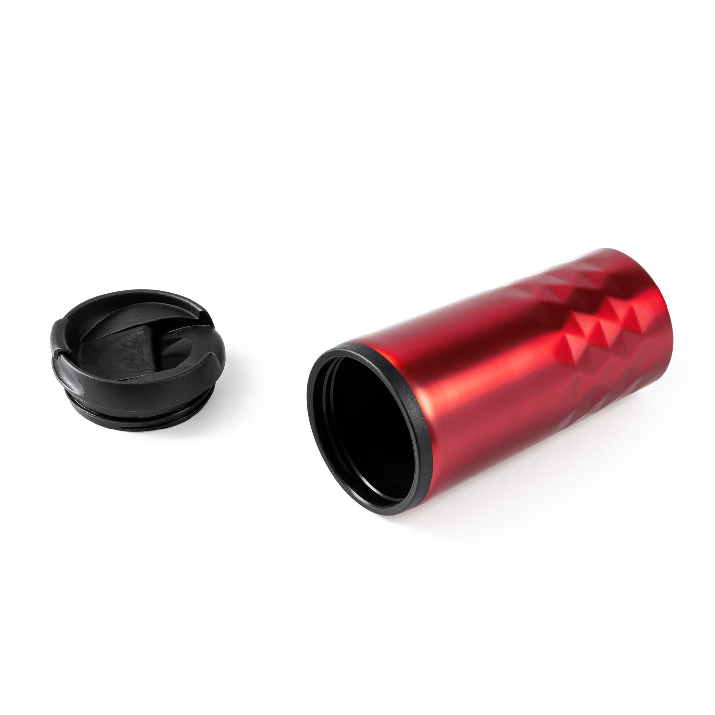 Vaso de acero inoxidable de 310 ml con tapa PP
