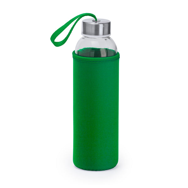 Bidón de cristal con funda de neopreno