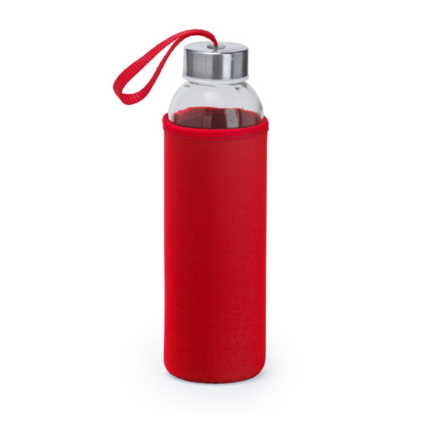 Bidón de cristal con funda de neopreno