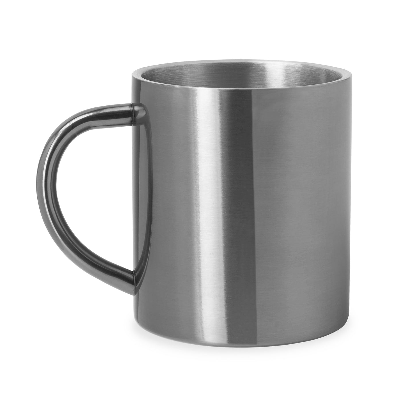 Taza metálica de doble pared con exterior a color. Capacidad 290 ml