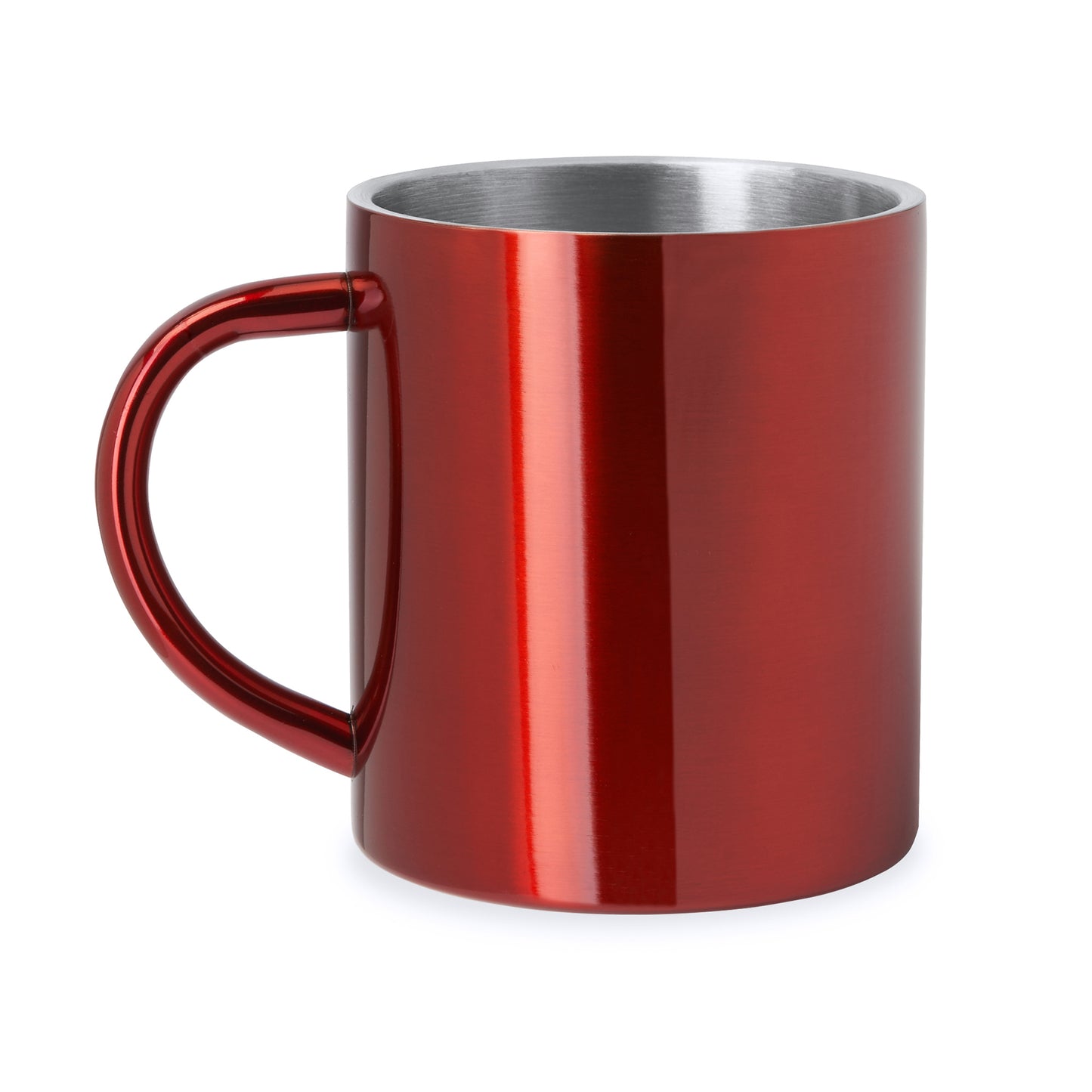 Taza metálica de doble pared con exterior a color. Capacidad 290 ml
