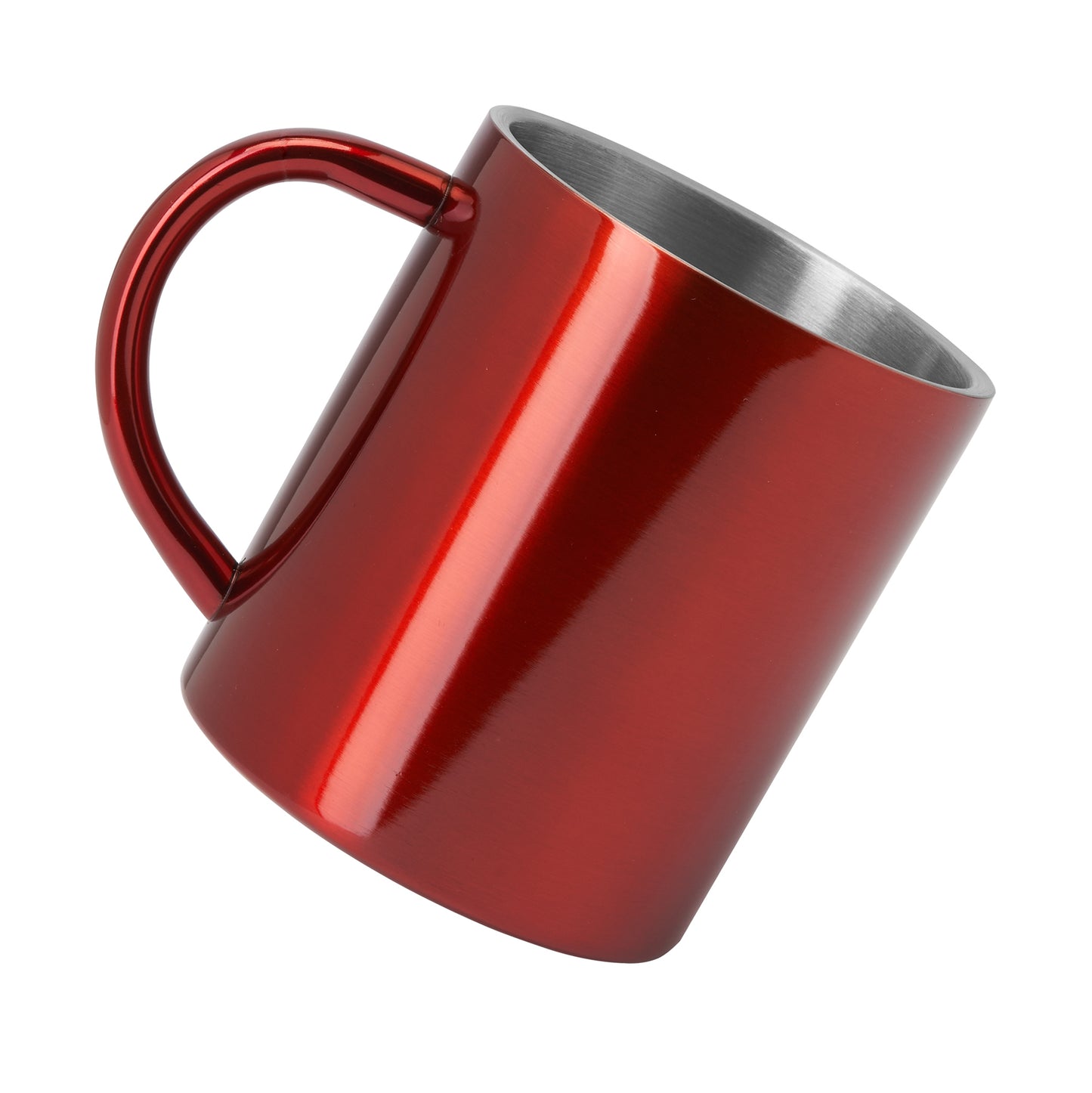 Taza metálica de doble pared con exterior a color. Capacidad 290 ml