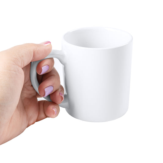 Taza de cerámica especial para sublimación con capacidad de 250 ml.
