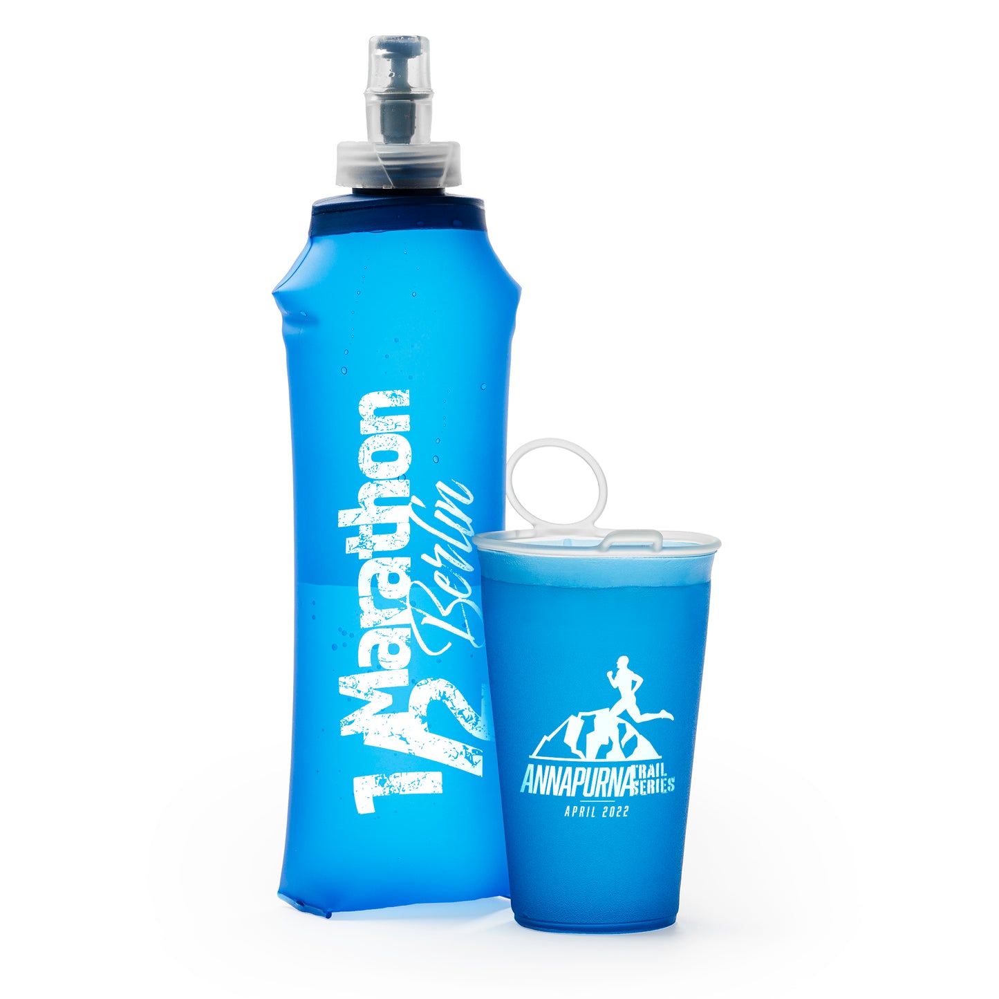 Vaso plegable de 230 ml ideal para eventos deportivos.